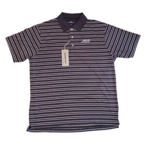 ACC Conference Mens Size Medium Polo Shirt Gray & White Short Sleeve NCAA